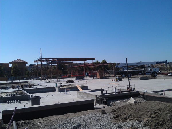Northside Library Construction image with steel in place