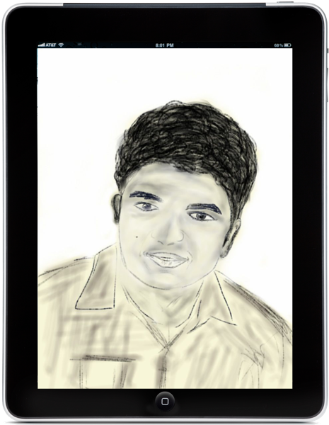 Self potrait of Sumit Vishwakarma created on an iPad.