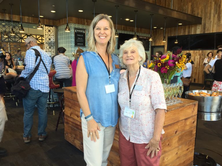 Executive Director Tracy Wingrove and Board Member Emeritus Nancy Toledo pose for a photo at the new Whole Foods Market Preview Party.